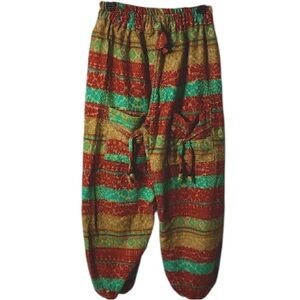 Baggy Arabian Style Fuzzy Winter Hippie Joggers Harem Type Boho Loose Pockets L